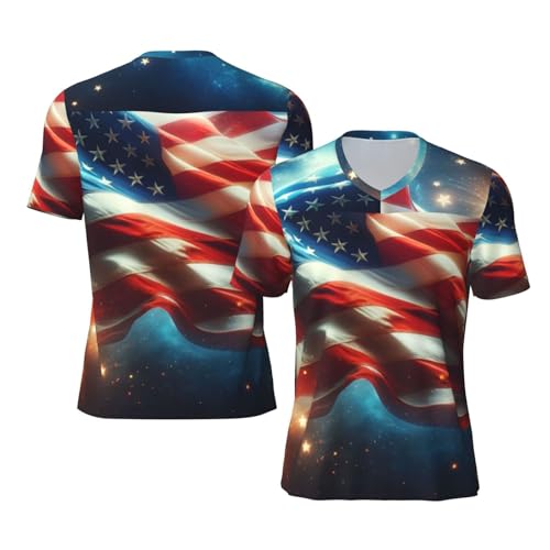 Stylish Athletic Sports Jersey American-Starry-Sky Men's Rugby Jersey Xx-Large