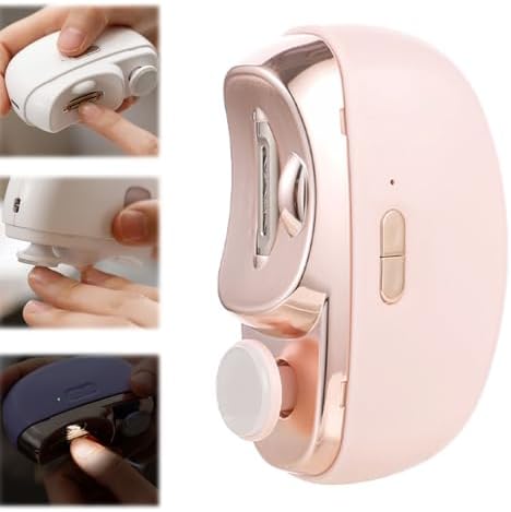 Electric Nail Clipper, Electric Nail Clippers for Seniors with LED Light, Cordless Automatic Nail Trimmer with Adjustable Speed for Fingernails and Toenails (2 Speed Settings, Pink)