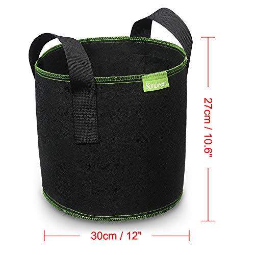 SIMBOOM Stofftopf 20 L, 5 Stück Pflanzsack aus Vliesstoff, Pflanzenbehälter mit Griffe für Tomaten, Blumen, Pflanzen und Mehr… – Ansicht 2