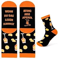 Aperol Spritz Socken, Aperol Geschenk Atmungsaktive Sportsocken Tennissocken Baumwollsocken, Sommer Party Geschenk für Aperol-Fans, Damen & Herren