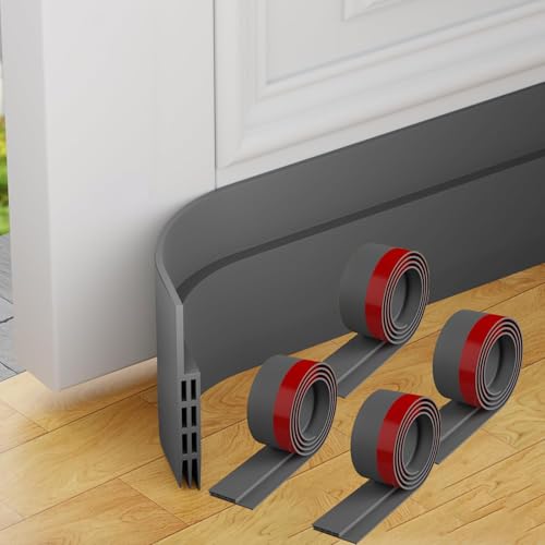 La Mejor Selección de Burletes de puerta los 5 mejores. 41 JASUVII Set de 4 Burlete para Puerta Acústico, Guardapolvo y Protector para Puerta,(rápido y Sencillo), A Prueba de Polvo, Viento, frío, Sonido y Sellado, 5 x 100 cm (4 Pcs)...