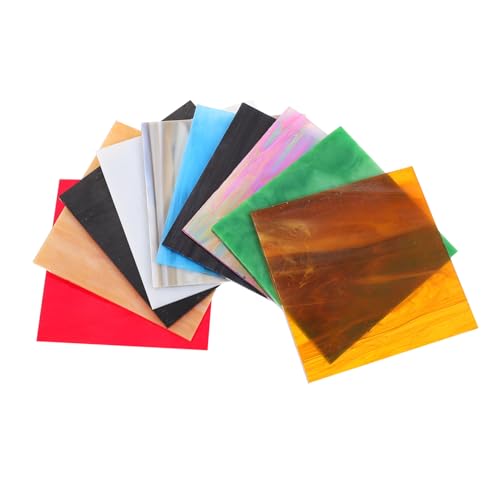 VILLCASE Stained Glass Sheets Mixed Tiles for Decorative Silver Wall Room Mosaic