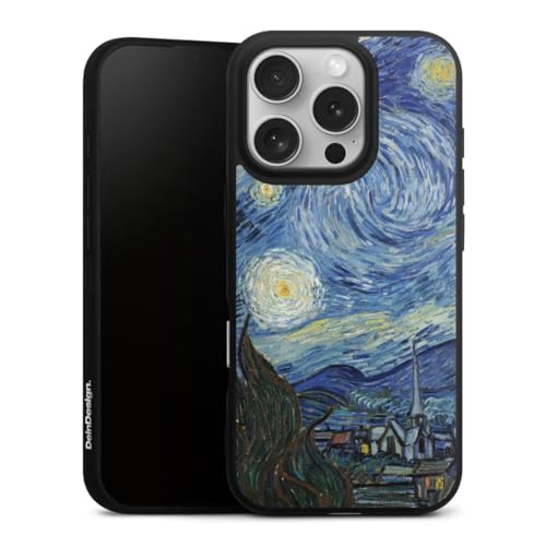 Coque silicone iPhone 16 Pro étui souple haut de gamme Van Gogh La Nuit étoilée