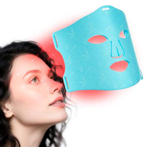 Red Light Mask for Face: 7 Light Modes Wireless Portable LED Face Mask