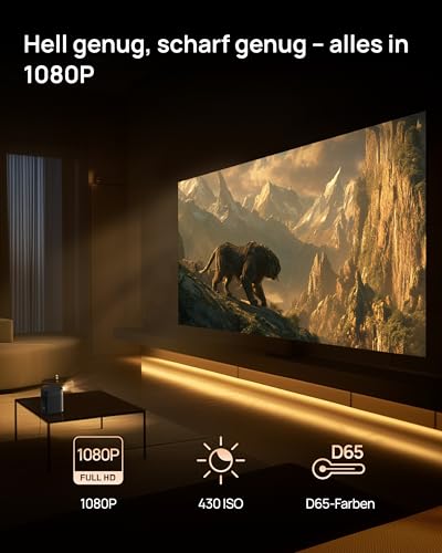 XGIMI MoGo 2 Pro (New) Tragbar Beamer mit Mehrwinkelständer, 1080P Mini-Projektor, Google TV mit lizenziertem Netflix, 430 ISO Lumen, 2X8W Lautsprecher, Autofokus,Intelligent Screen – Bild 4