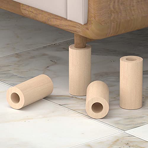 Elevadores de muebles de madera, elevadores de cama, patas de elefante, patas de mesa de madera maciza, patas de apoyo para escritorio, banco de trabajo, cama, armario, 4 unidades (3,5 x 5 cm)