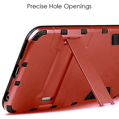 Image of WOW IMAGINE Shock Proof Back Case Mobile Cover for Realme Narzo 50 4G | for Realme 8i (Tough Armor | Hybrid PC + TPU | Full Protection with Ring Holder & in-Built Kickstand | Red)
