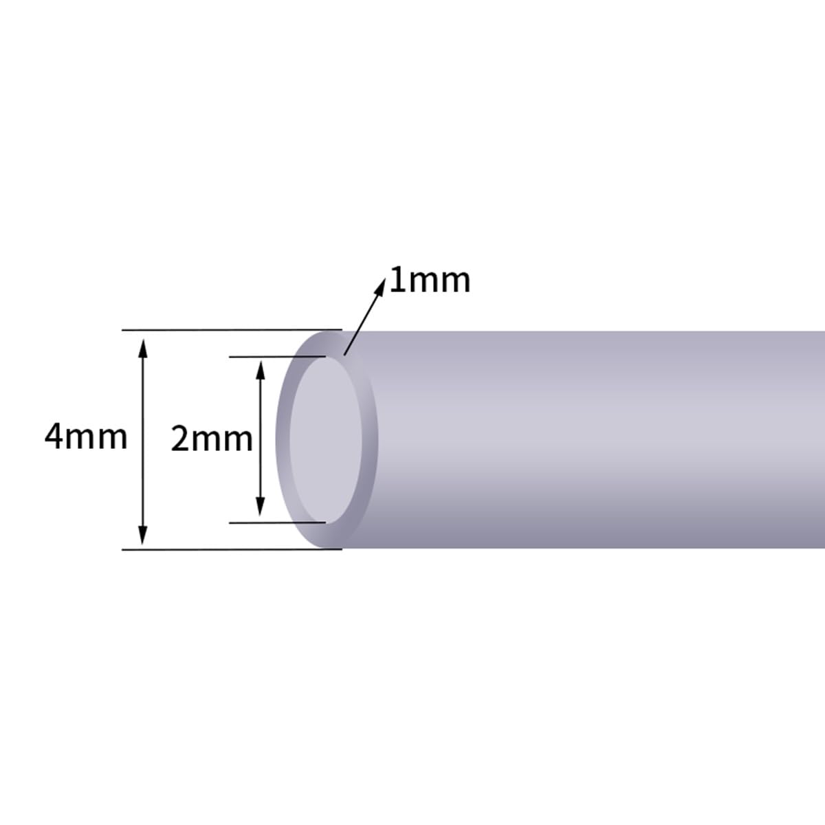 Tubo de silicona transparente para dispensador de agua de 4 mm de diámetro exterior de 2 mm de diámetro interior de 1 mm de grosor de pared de 20 m