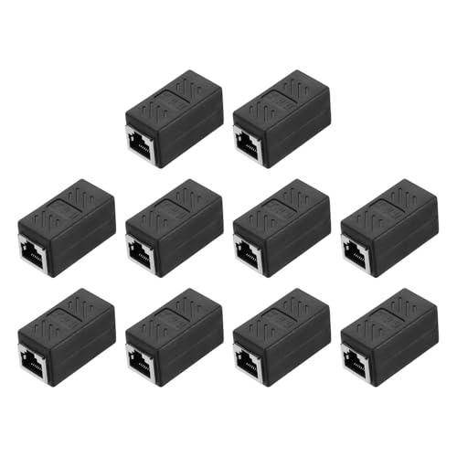 Connecteur RJ45 Cat5e Cat6 adaptateur Ethernet noir 20x44x21mm pour réseau local
