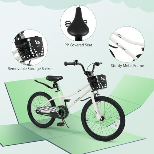 Image of BABY JOY Kids Bike, 12 14 16 18 Inch Boys Girls Bike for 3-8 Years w /Training Wheels, 20 Inch Children Bicycle for 8+ Teens w /Kickstand, Handbrake, Coaster Brake & Removable Basket, Sporty Bicycle