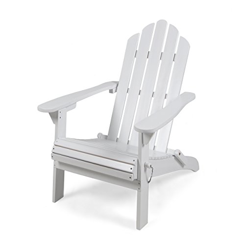 Christopher Knight Home Cara Outdoor Foldable Acacia Wood Adirondack Chair, White Finish #TOP16