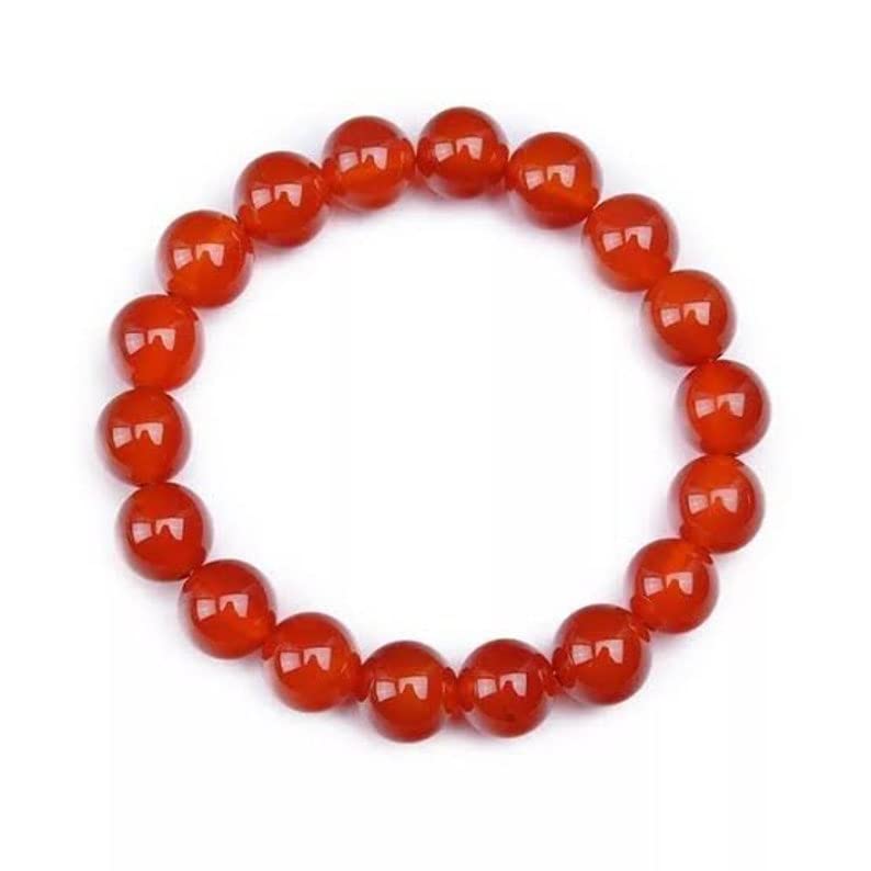 Bracelet cornaline 10mm en pierres gemmes polies de haute qualite