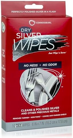 Connoisseurs Silver Wipes, 10 Count
