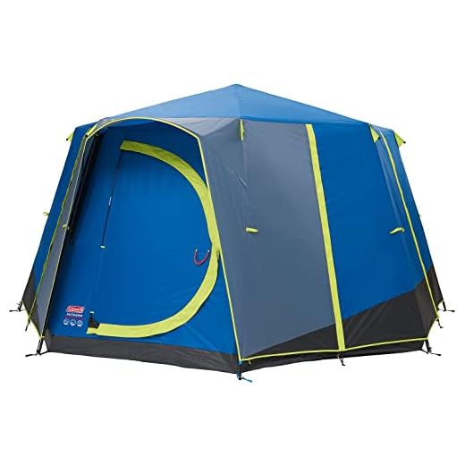 Coleman Octagon Blue-Lime Tienda de campaña, Multicolor, 8 Personen