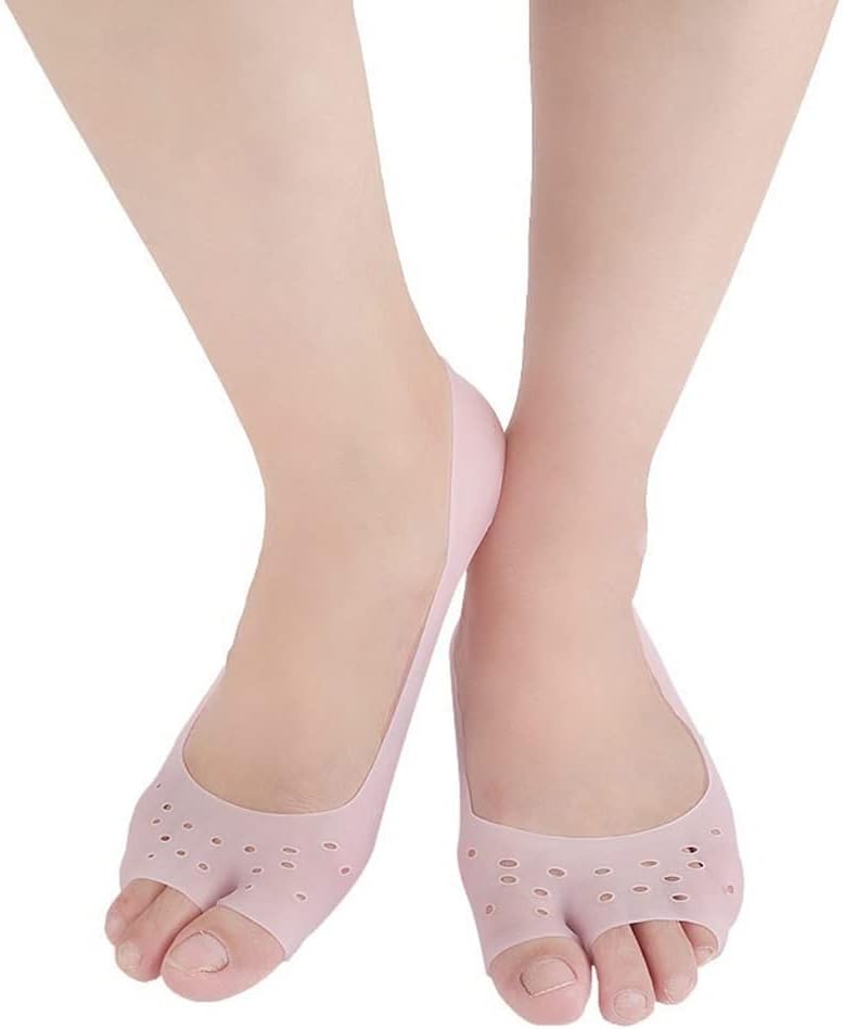 DEAVER Gel Heel Socks, Moisturizing Socks,Open Toe Boat Ladies Invisible Shallow Mouth Summer Non-Slip Breathable Washable Softening Removes Exfoliation