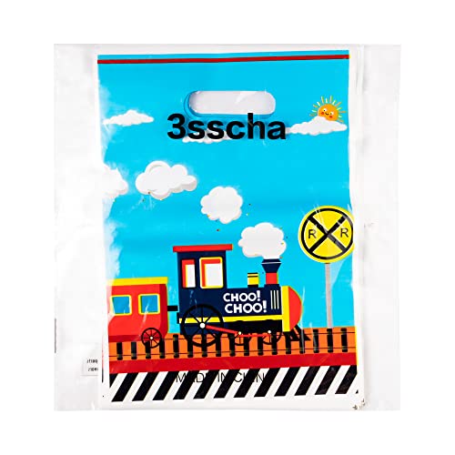 3Sscha 3S-TRAIN BAGS 50PCS Train Party Favor Bag Transportation Themed Waterproof Goodie Bag thumb #6
