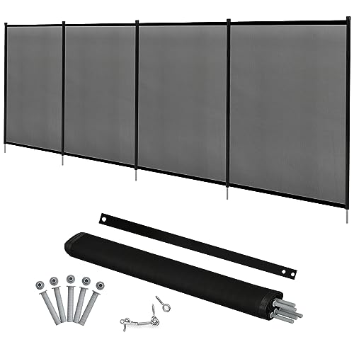 COSTWAY Recinzione di Protezione per Piscina, Barriera Protettiva, Cancelletto di Sicurezza per Piscina, 360 x 125 cm