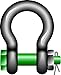 Green Pin GPGHMB19 Standard Bow Shackles with Safety Bolt, G-4163, 4.75 t WLL