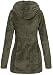 Sublevel Damen Teddyfleece-Jacke Mantel LSL-357 mit Kapuze ivy Olive M