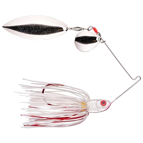 Strike King (BB38CW-304) Bleeding Bait Spinnerbait Fishing Lure, 304 - Bleeding White, 3/8 oz, Premium Stainless Steel Wire