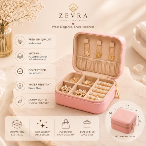 Image of Personalized Jewellery Box for Women with Custom Name & Anti Tarnish Heart Pendant Necklace | Valentine's Gift for Girlfriend | Romantic Gift for Wife | Birthday Gift