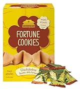 Kaiserpalast Glückskekse, knuspriges Süßgebäck als Snack oder Geschenk, einzeln verpackt in roter Folie, mit deutschem und englischem Spruch, vegan, halal, 12 Stück à 6 g (1 x 72 g)