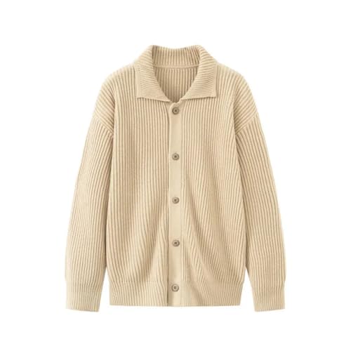 Disimlarl Men Solid Knit Cardigan Sweater Korean Lapel Knitted Outwear Button Slim Fit Casual Knitwer4