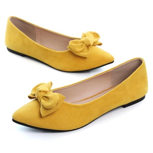 Image of TN TANGNEST Women Fashion Bowknot Flats Comfort Pointed Toe Dress Shoes