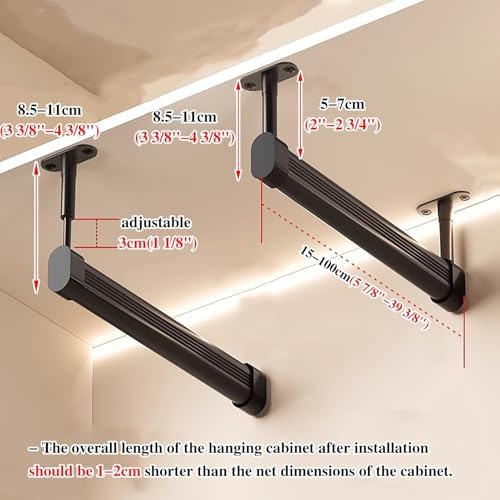 Heavy Duty Chrome Clothes Hanging Rail, Adjustable L-Shape Wardrobe Pole Support Brackets, 75CM (29.5") Clothes Storage Solution, Durable Closet Rod for Organizing