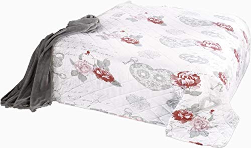 MB Warenhandel24 Tagesdecke XXL Allzweckdecke ca. 220x240 Patchwork Landhaus Sofa Bettüberwurf (Shabby Chic Romantik)