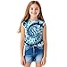 Kids Blue Tie Dye Shirt Size 5-6 Years Sleeveless T Shirts Children Tank Tops Sea Turtle Animals Tees for Boys Girls