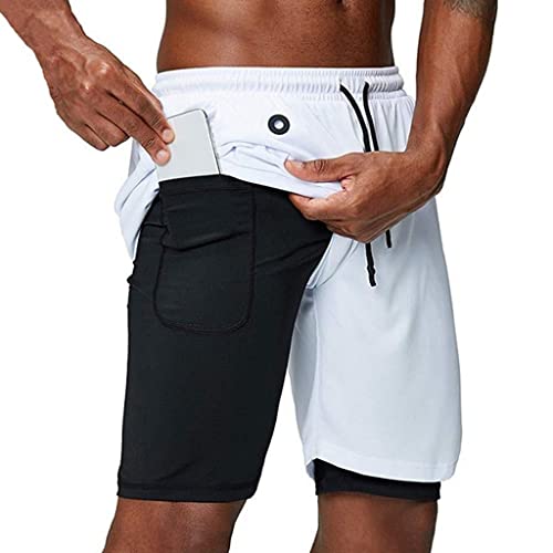 Shorts de sport double couche pour homme parfait pour l'entraînement