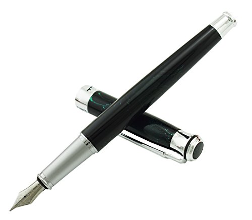 Lanxivi Picasso 903 Fountain Pen Green Marble Fine Nib Sweden Flower King With Pen Box Set #TOP6