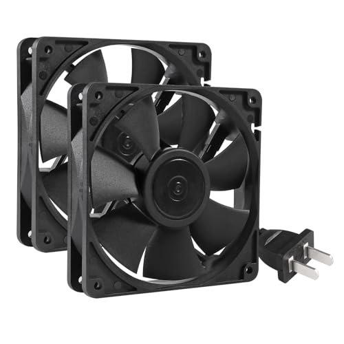2Pcs 1225 Fan 110V 220V Dual Ball Bearing Cooler Fan 120mm x 25mm for Electronic Equipment DIY Cooling