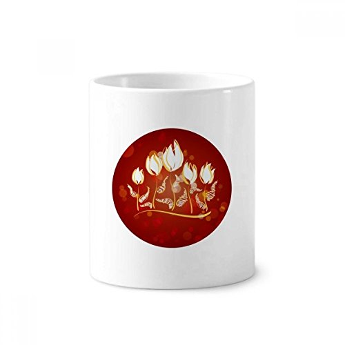 Porte-stylo fleur de tulipe en céramique 350ml et pot de rangement pour pinceaux de maquillage