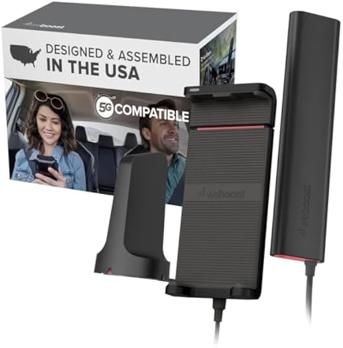 weBoost Drive Sleek - Model 470135 - Portable Signal Booster for Cars, SUVs, Trucks & Vans - 5G & 4G LTE Cellular Signal Booster for All US Carriers - Includes Booster & Antennas - FCC-Approved