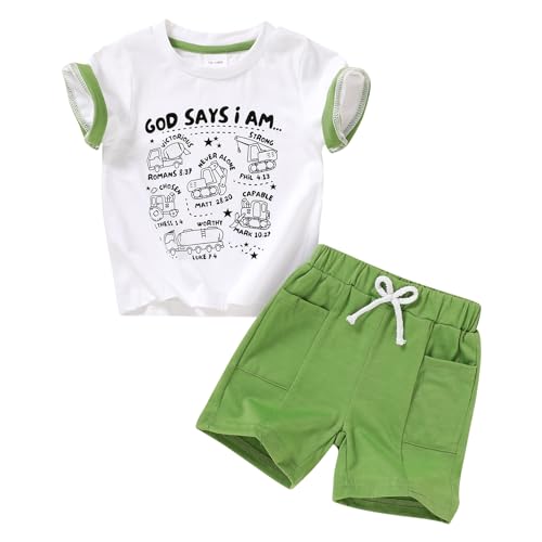 YOUNGER TREE Toddler Baby Boy Summer Clothes Dinosaur T-Shirt and Shorts Boy Outfits 12 Months to 4T