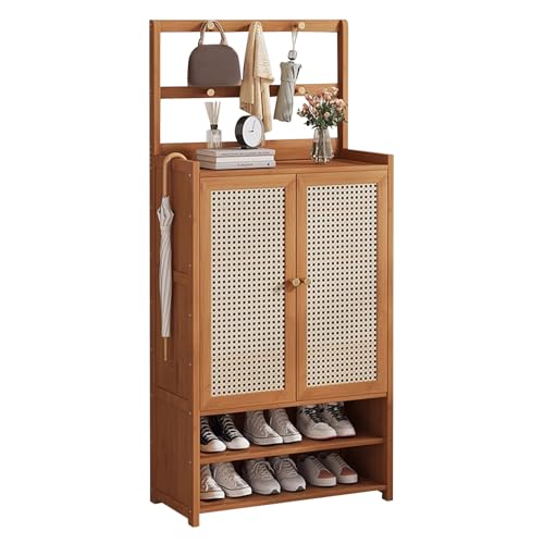 Armoire de rangement à chaussures autonome grande capacité avec portes