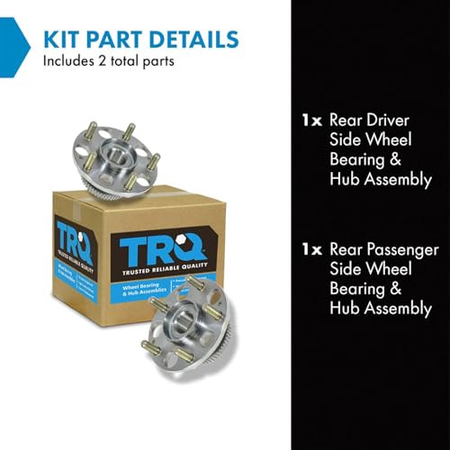 Image of TRQ Rear Driver and Passenger Side Wheel Bearing and Hub Assembly Set 2