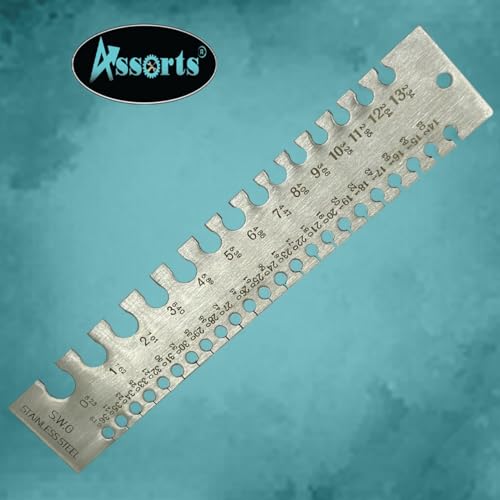 Calibrador para medir calibre de cable acero inoxidable con escala lineal estándar y métrica miniatura 5