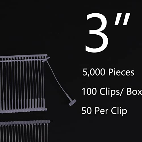 Image of 5000 Pcs Standard Tagging Gun Fasteners 3 inch, not jam the Tagging Gun, Clothing Tag Barbs Attachments for All Standard Price Tag Gun