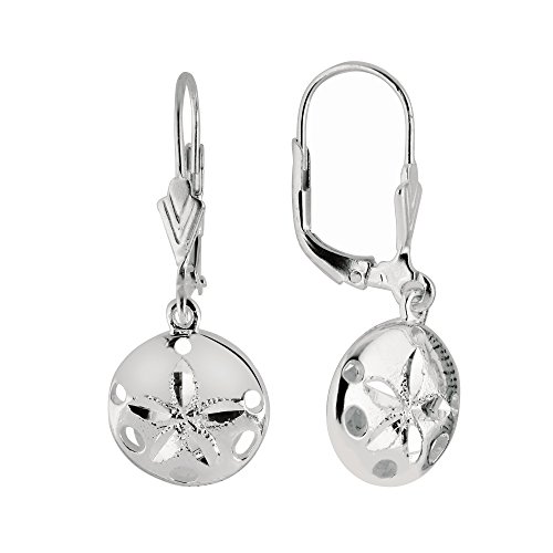 Ritastephens Sterling Silver Sand Dollar Lever Back Dangle Earrings