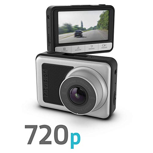 Kitvision Dash Cam 720p Observer Dashcam  HD Dashboard Car Camera/Dash Cam with 2.45 Inch Screen, 140° Wide Angle, G Sensor Collision Detection, Motion Detect, Parking Mode  Black/Silver