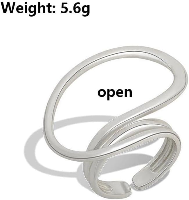 Chunky Line Finger Rings for Women Irregular Round Statement Open Knuckle Ring Big Exaggerated Curve Ring Minimalist Adjustable Jewelry Accessories - Image 2