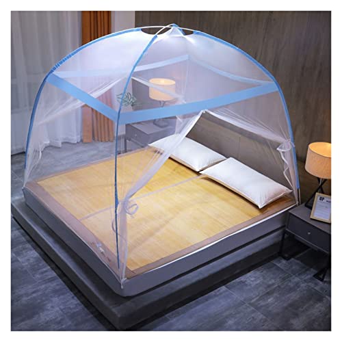 Mosquitera portátil para yurtas y dormitorios, toldo de cama totalmente cubierto, decoración del hogar, azul, 180 x 200 x 150 cm, ideal para estudiantes y uso doméstico