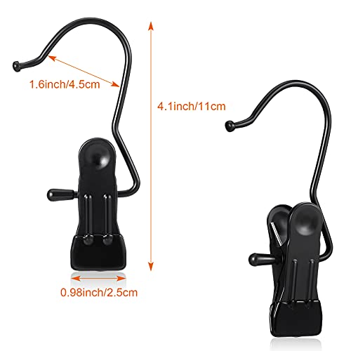 Boot Hanger For Closet, Laundry Hooks With Clips, Boot Holder, Hanging Clips, Portable Multifunctional Hangers Single Clip Space Saving For Jeans, Hats, Tall Boots, Towels (Black, 48 Pieces) #TOP1