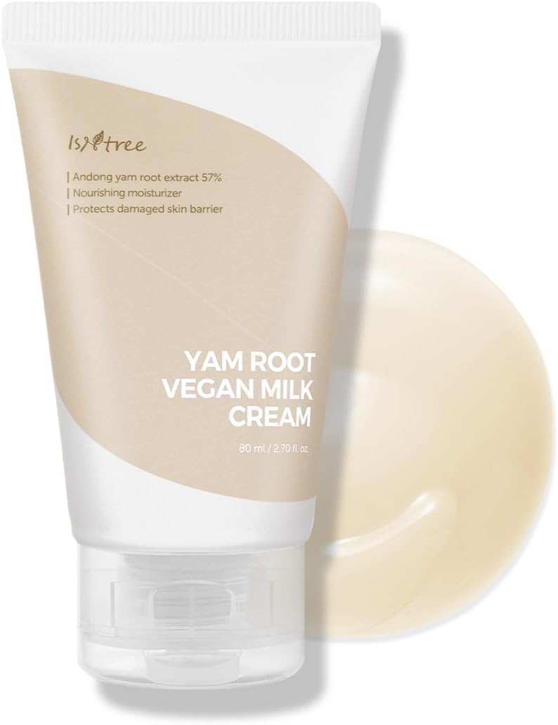 IsNtree Yam Root Vegan Milk Cream 80ml, 2.7 fl.oz | Nourishing moisturizer | vegan milk moisturizer | Korean Skincare