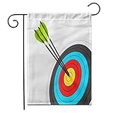 rouihot 12'x18' Garden Flag Blue Bulls Archery Target Arrows 3D Rendering Eye Performance Home Decor Outdoor Yard Flags Banner for Patio Lawn Double Sided