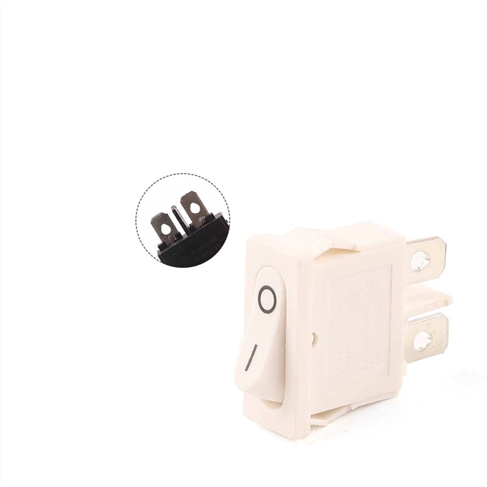 Interrupteur à bascule KCD1 blanc lot de 5 pièces 2 pins ON-OFF 6A 250V