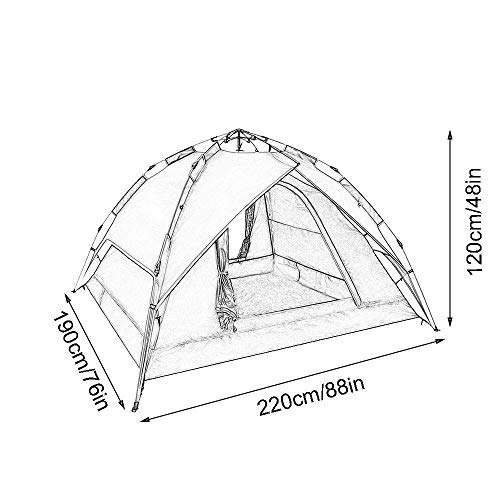 Tente extérieure 3-4 personnes camping rapide double toit imperméable robuste